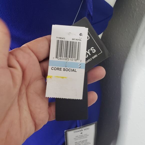 NEW City Studio blue halter open back cut out sheath dress junior size 5 - Picture 10 of 11